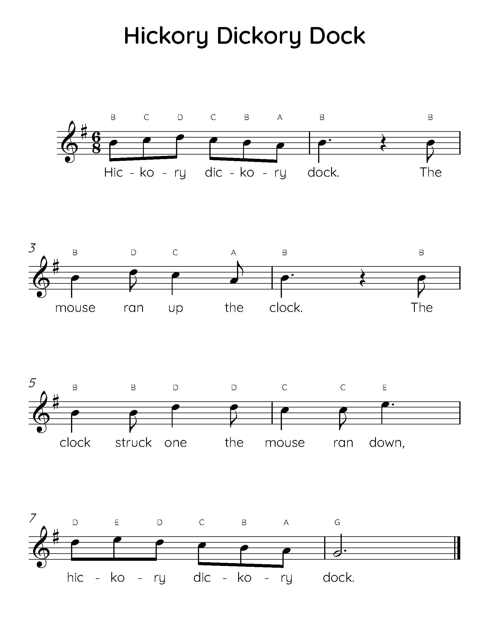 Hickory Dickory Dock Partitura para piano fácilHickory Dickory Dock Partitura para piano fácil  