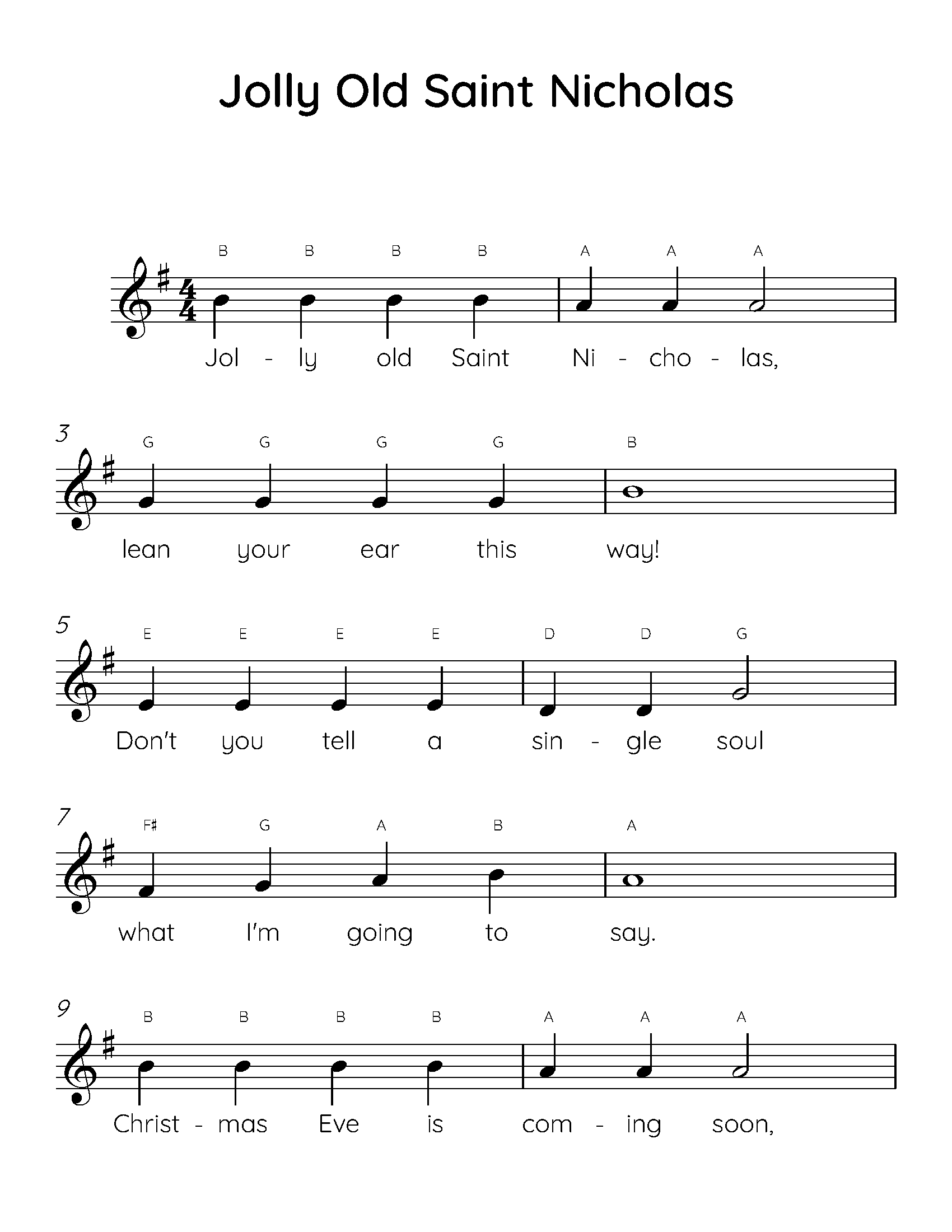 세인트 니콜라스 쉬운 피아노 악보세인트 니콜라스 쉬운 피아노 악보  